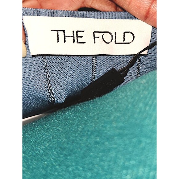 The Fold London Belluno Blue Pleated Regency Wrap Dress Size 10US Retail… - Picture 5 of 8